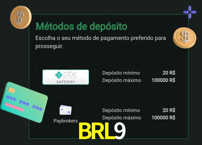 O cassino BRL9 oferece uma grande variedade de métodos de pagamento